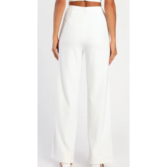 LULU'S SZ S Perfect Pick White Flat Front straight length pants NEW B36 *flaw - Picture 4 of 12